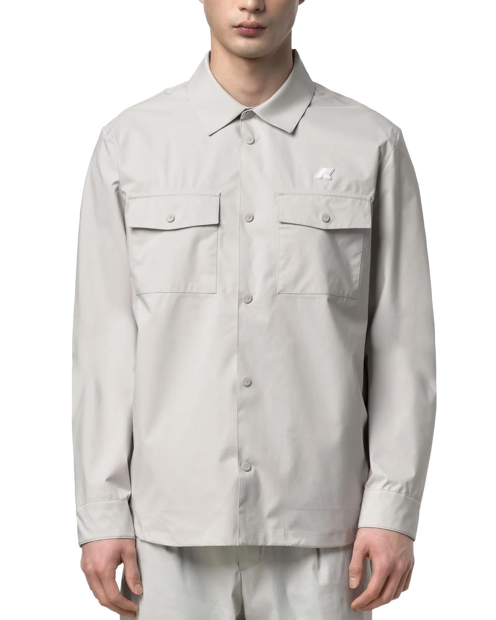 K-WAY Giubbino K-WAY uomo K5138MW UMBERT STRETCH 2LAYERS Beige antivento traspirante colletto camicia tasche<BR/> K5138MW 634