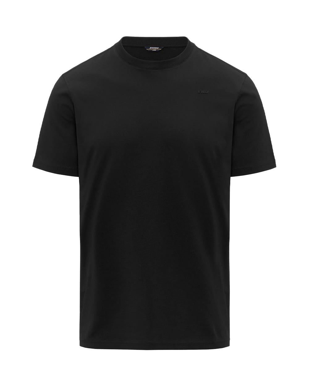 K-WAY T-shirt K-WAY uomo K81489W ODOM JERSEY MICRO LETTERING SLIM Nero jersey otone girocollo costine K81489W USY
