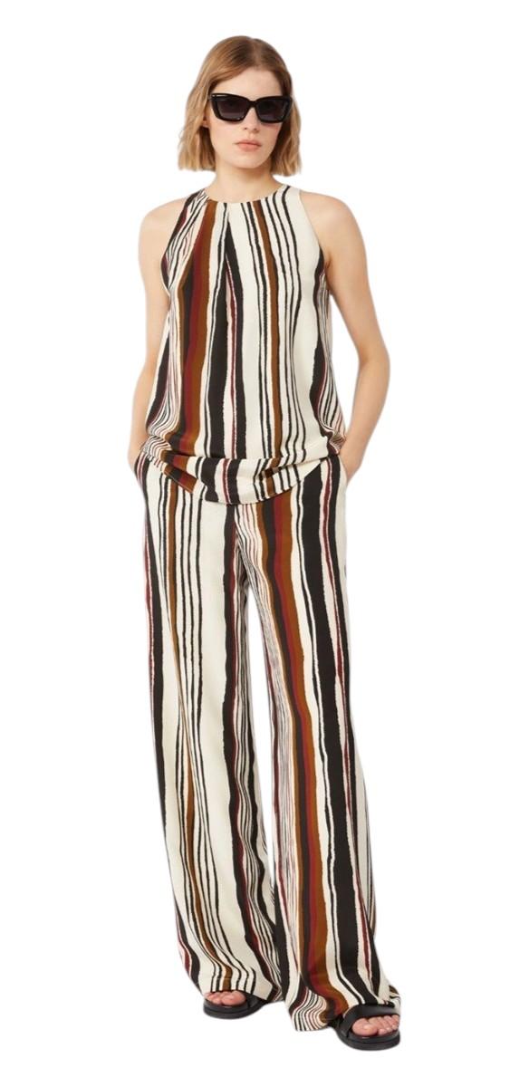 STUDIO Top Studio donna 2616161022600 002 Ancora in seta a righe Avorio Rosso Mattone<BR/> 2616161022600 002