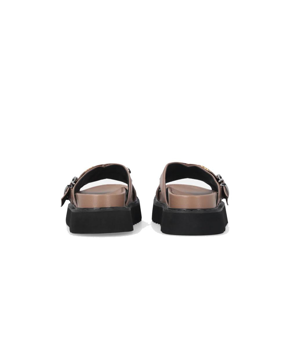 PINKO Sandali Pinko donna SD0537P003 Kate tabacco slide nappa intrecciata anelli metallici<BR/> SD0537P003 L15