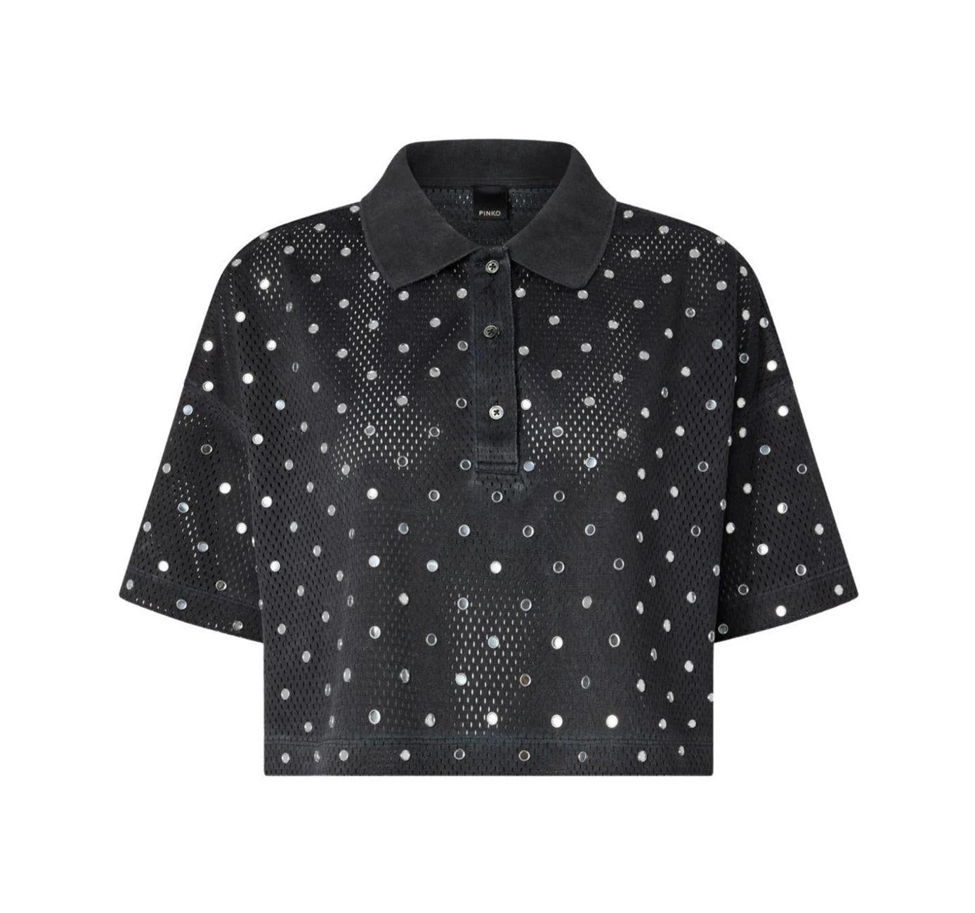 PINKO Polo Pinko donna 106855A3BC I91 Erve cropped Grigio Scuro<BR/> 106855A3BC I91