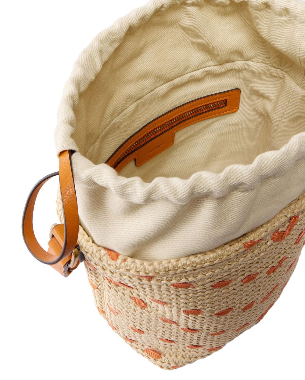 PINKO Borsa Pinko donna 106835A391 Bucket mini arancio rafia chevron<BR/><BR/><BR/> 106835A391 HH9Q