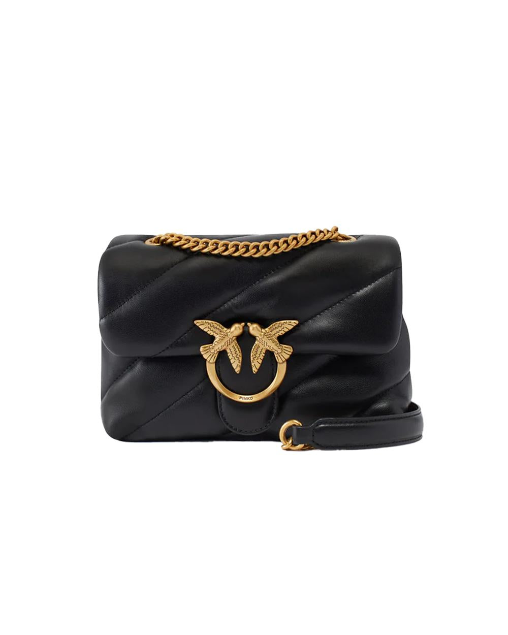 PINKO Borsa PINKO donna MINI LOVE BAG PUFF 100039A0F2 Nera nappa pelle trapuntatura tracolla oro 100039A0F2 Z99Q