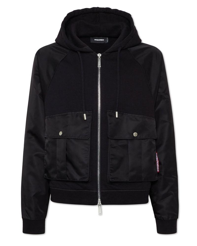 DSQUARED2 Giubbino Dsquared2 uomo S74HG0171S25516 nera cropped relax fit utility S74HG0171S25516 900