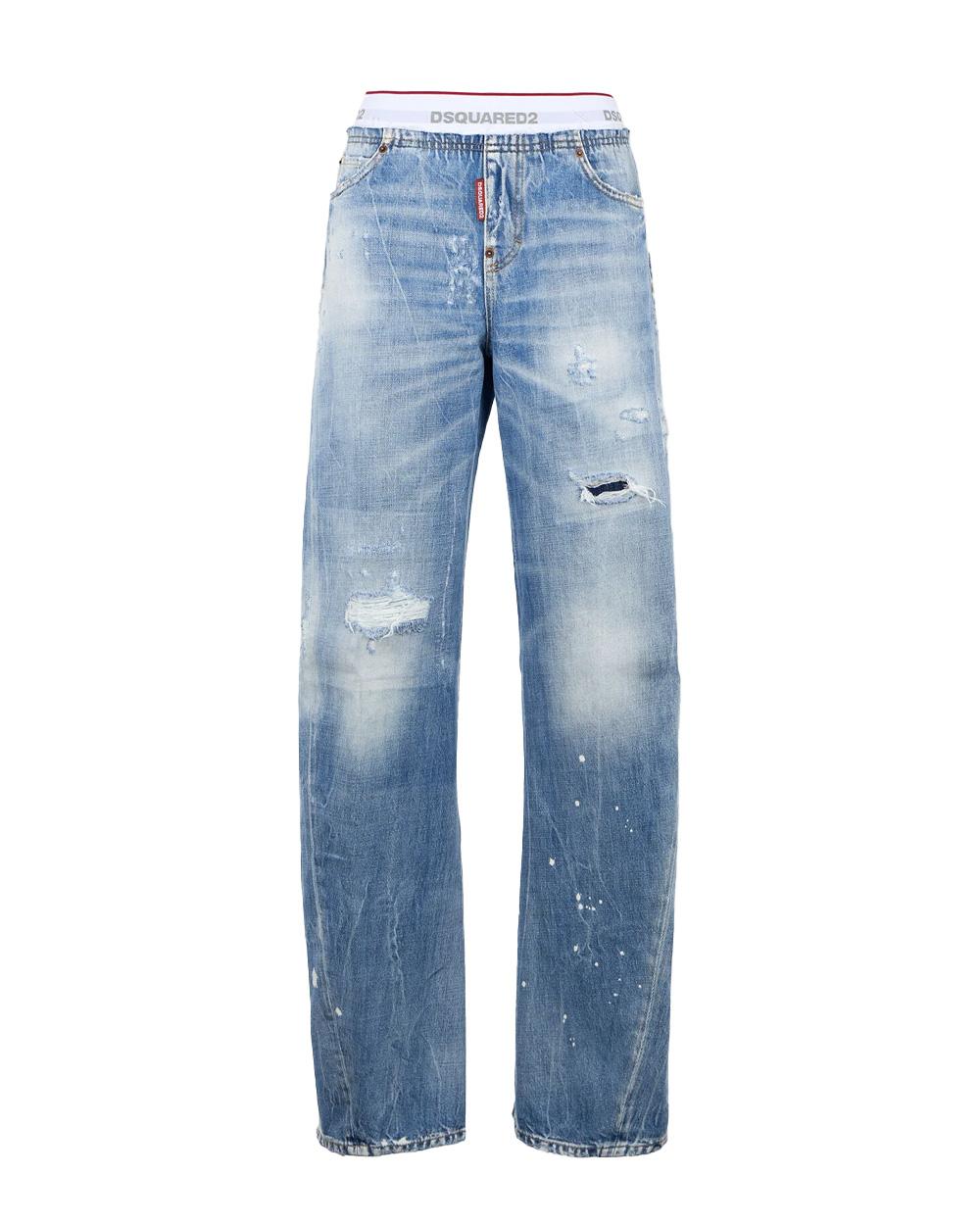 DSQUARED2 Jeans DSQUARED2 donna Tape Loose Twist Fit S72LB0928D30038 Blu loose cotone vintage fascia elastica cinque tasche S72LB0928D30038 470