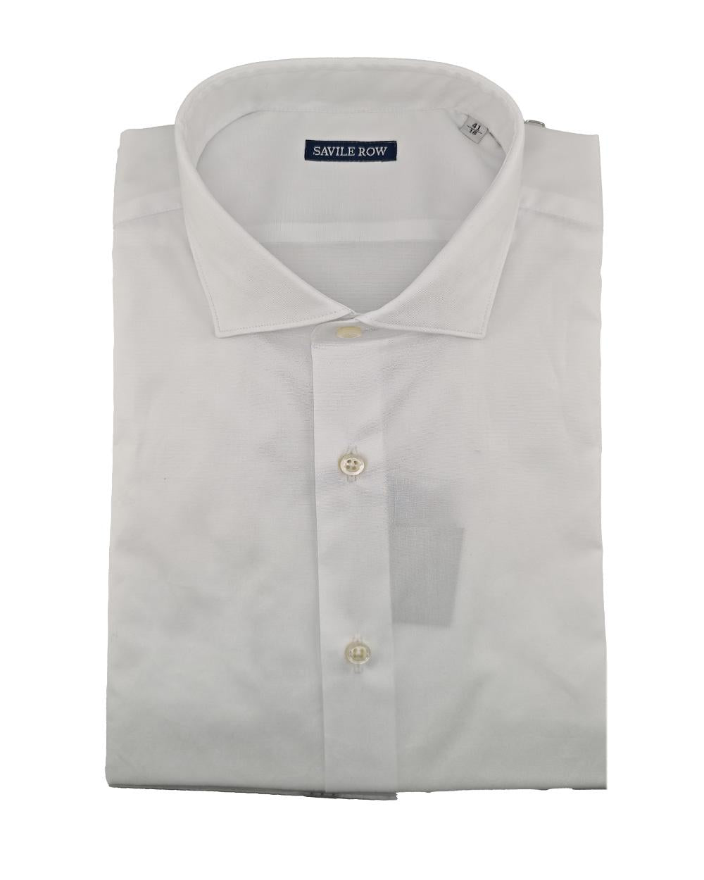 SAVILE ROW Camicia SAVILE ROW uomo R211 Bianca trama operata collo francese bottoni cucitura croce R211 01