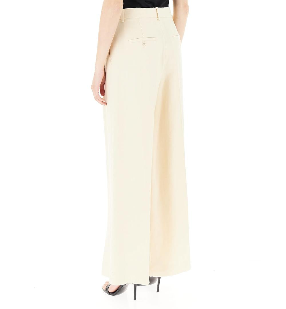 WEEKEND Pantalone Weekend donna Veliero 2515131132600 Beige palazzo lino viscosa gamba ampia pinces 2515131132600 004