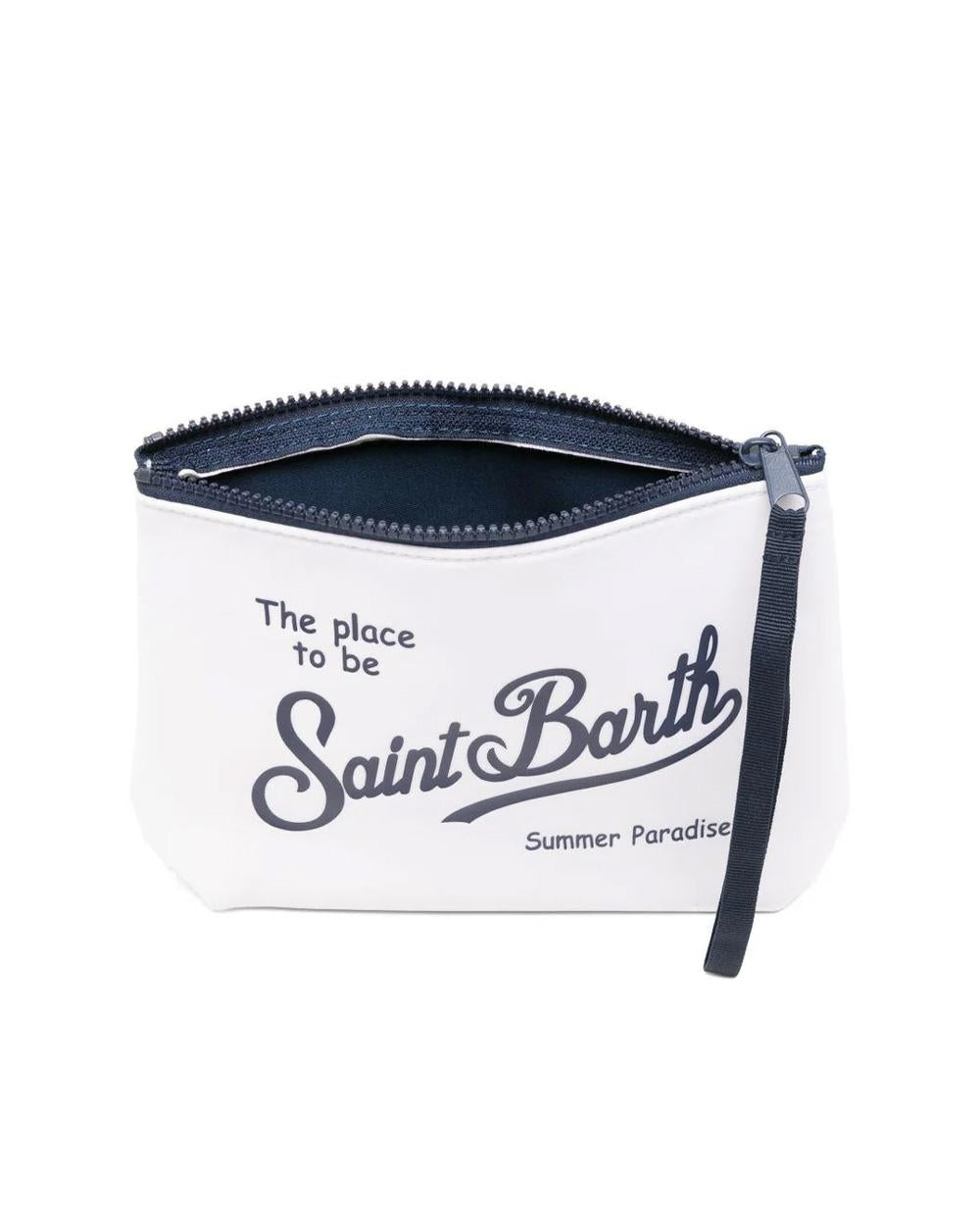 MC2 SAINT BARTH Pochette MC2 SAINT BARTH unisex Aline ALI005307547L Bianca logo zip laccetto ALI005307547L 1061