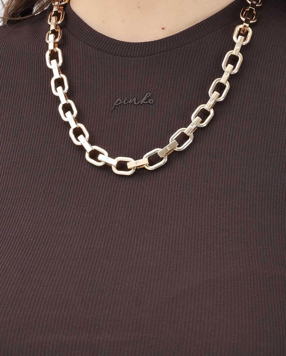 PINKO T-shirt donna Pinko 106635A32C Kimberly testa di moro cropped catena 106635A32C M28