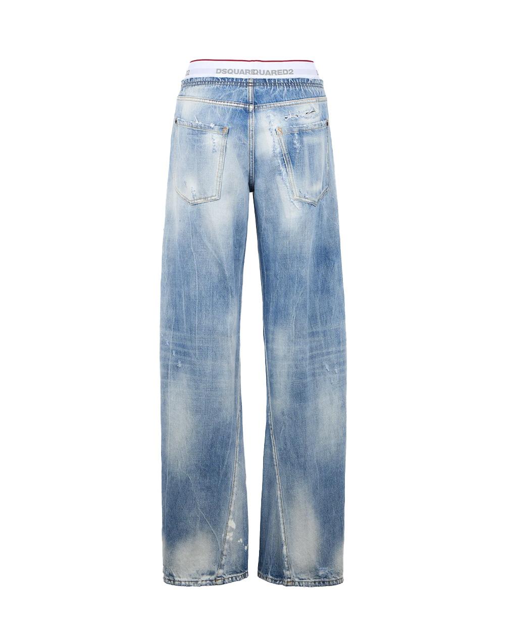 DSQUARED2 Jeans DSQUARED2 donna Tape Loose Twist Fit S72LB0928D30038 Blu loose cotone vintage fascia elastica cinque tasche S72LB0928D30038 470