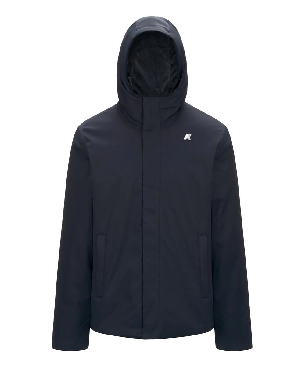 K-WAY Giubbino K-way uomo K8133DWAL9 Jacko Twill Marmotta Blu con cappuccio K8133DW AL9