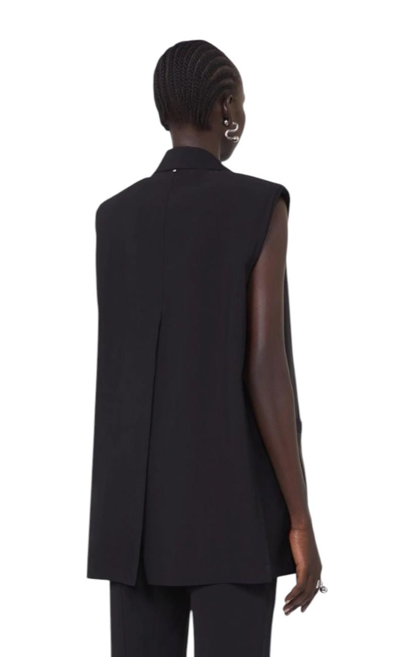 SPORTMAX Gilet Sportmax donna 2612281012600 003 Maggio over in viscosa lavata Nero<BR/> 2612281012600 003