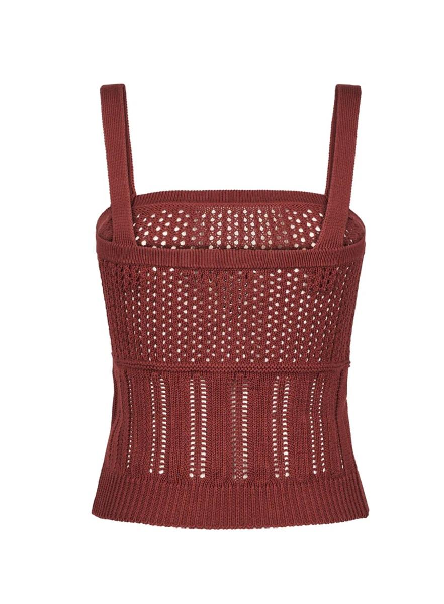 STUDIO Top Studio donna 2616361042600 003 Pesi in filo di cotone Mattone<BR/> 2616361042600 003