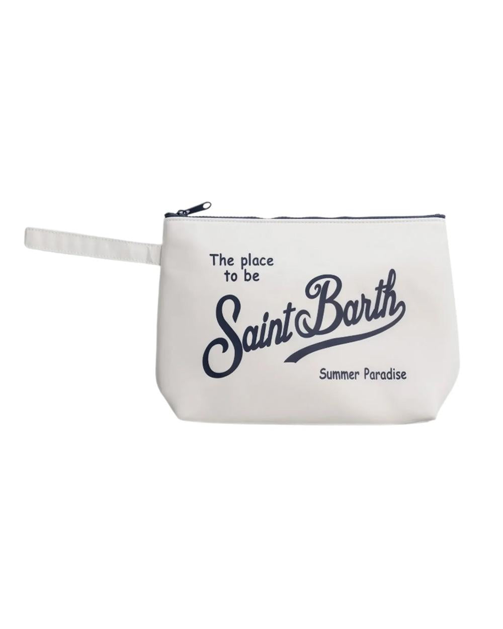 MC2 SAINT BARTH Pochette MC2 SAINT BARTH unisex Aline ALI005407547L Bianca logo zip laccetto<BR/> ALI005407547L 1061