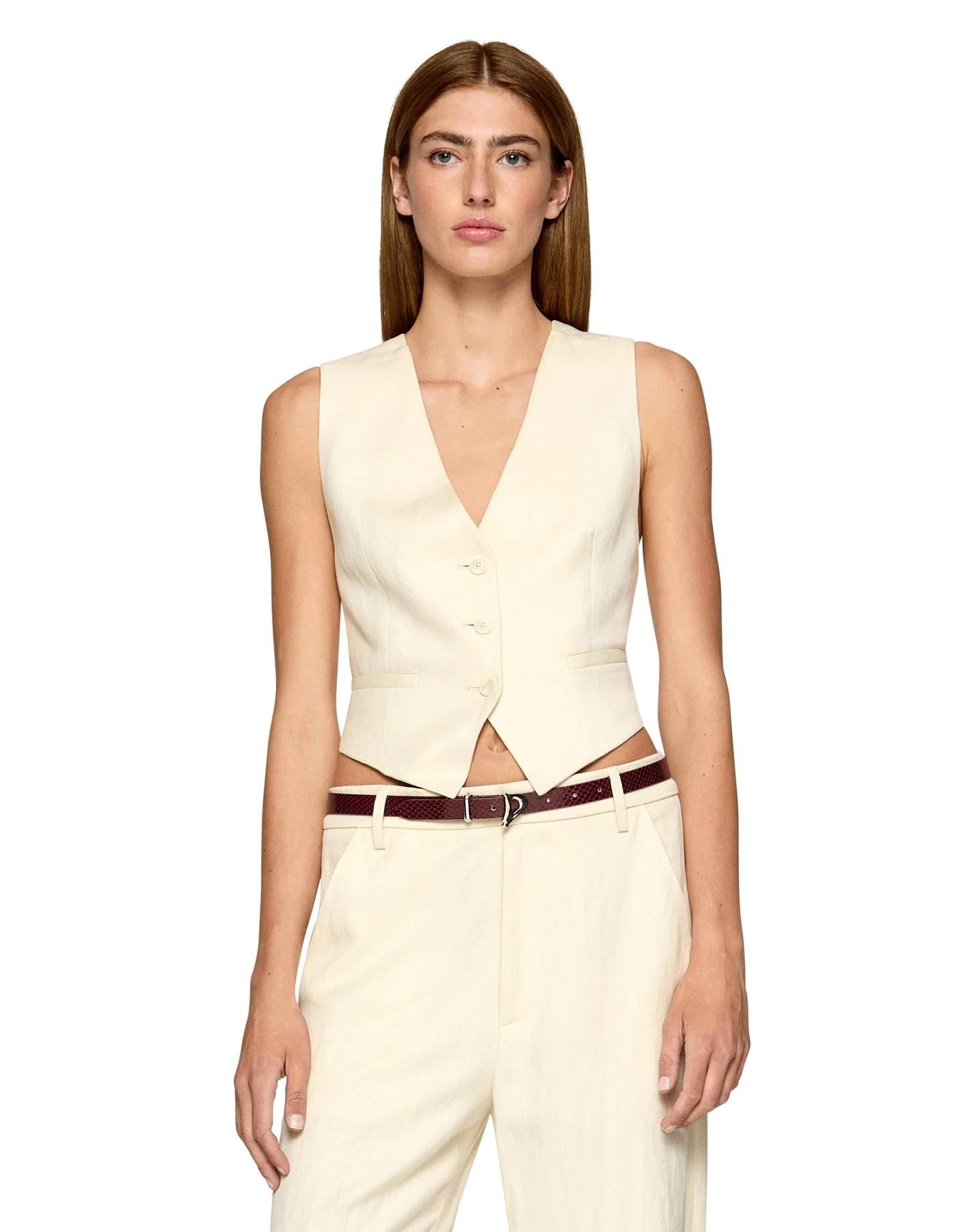 DONDUP Gilet dondup donna DJ676 IF0041D slim twill lino pe25 DJ676IF0041D XXX 004