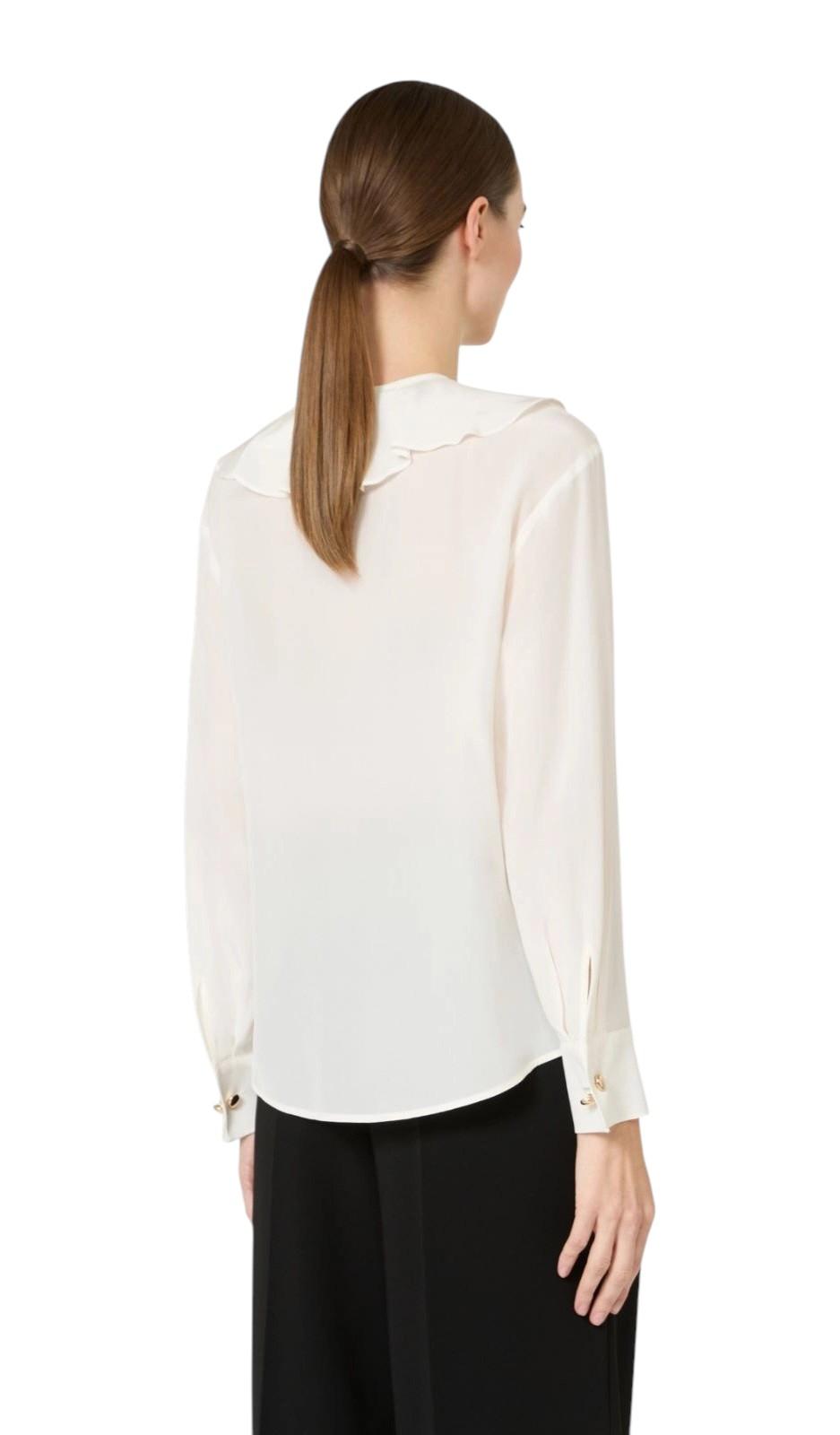 STUDIO Blusa Studio donna 2616111031600 049 Epica in seta con volant Panna<BR/> 2616111031600 049