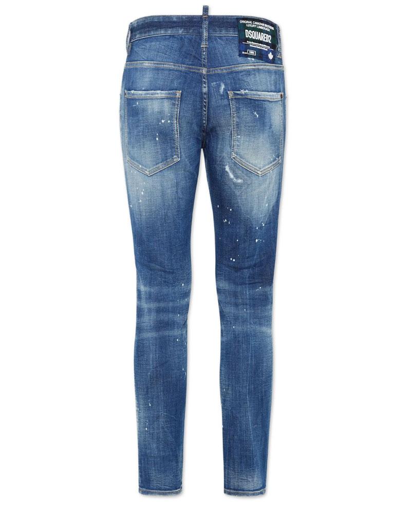 DSQUARED2 Jeans Dsquared2 uomo S74LB1675S30872 blu medio distressed tapared leg<BR/> S74LB1675S30872 470