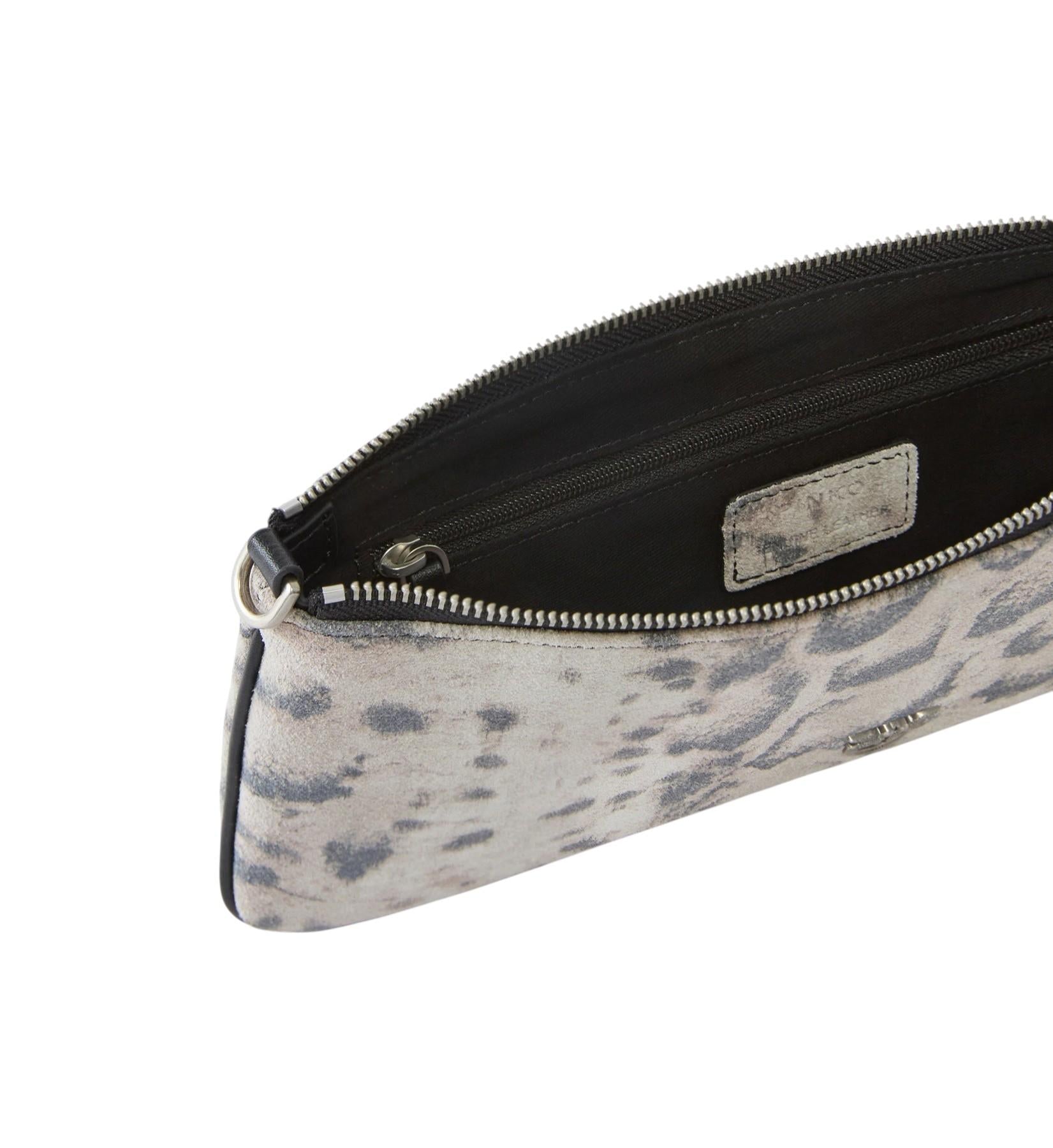 PINKO Pochette Pinko donna 107669A39V H8RQ New Horizontal Flat stampa pitone Avorio Nero<BR/> 107669A39V H8RQ