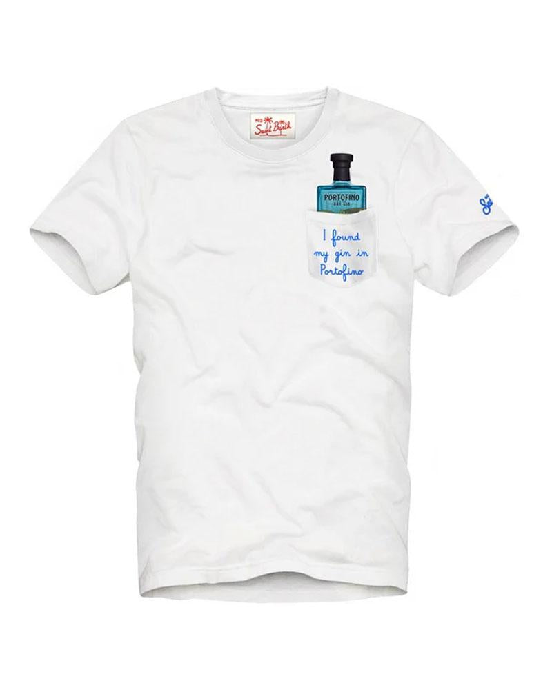 MC2 SAINT BARTH T-shirt Mc2 Saint Barth uomo Austin Dry gin bianca<BR/> AUSTIN05648H 01N