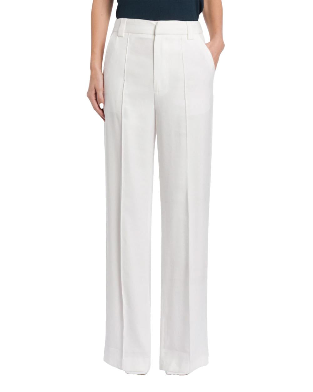 DONDUP Pantalone DONDUP donna Abby DP883IF0049D Bianco wide leg tasche vita regolare DP883IF0049D 001