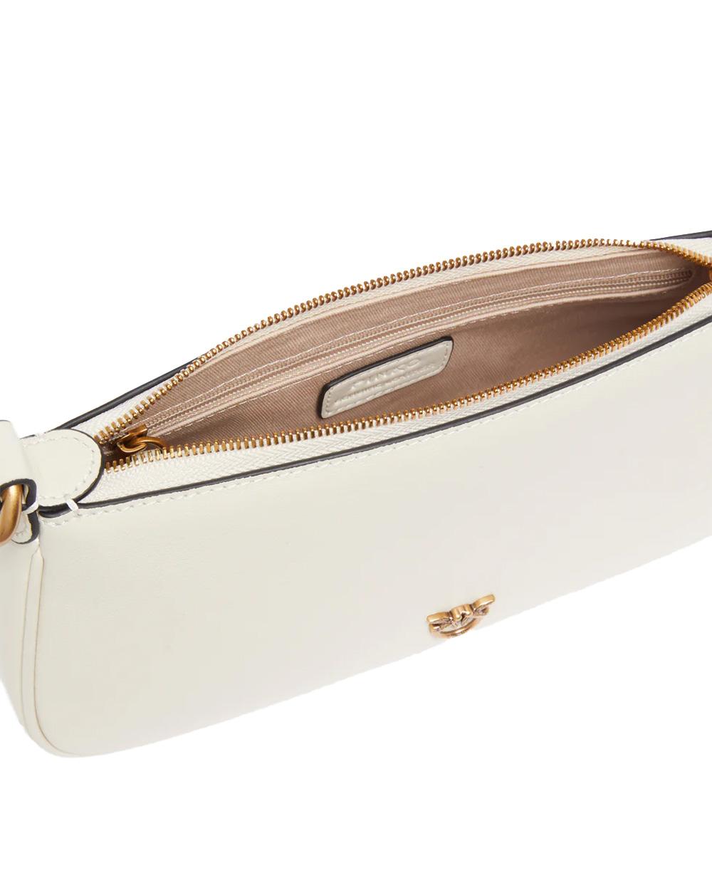 PINKO Borsa PINKO donna HALF MOON MINI 105069A0QO Bianca tracolla pelle forma rettangolare zip 105069A0QO Z14Q