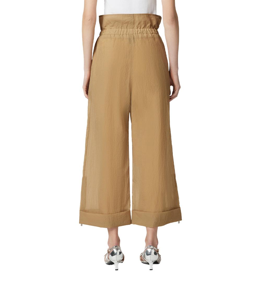 PINKO Pantalone Pinko donna Somebody 104896 A2EK Beige cropped nylon poliestere quadri strappi viata alta 104896 A2EK C82