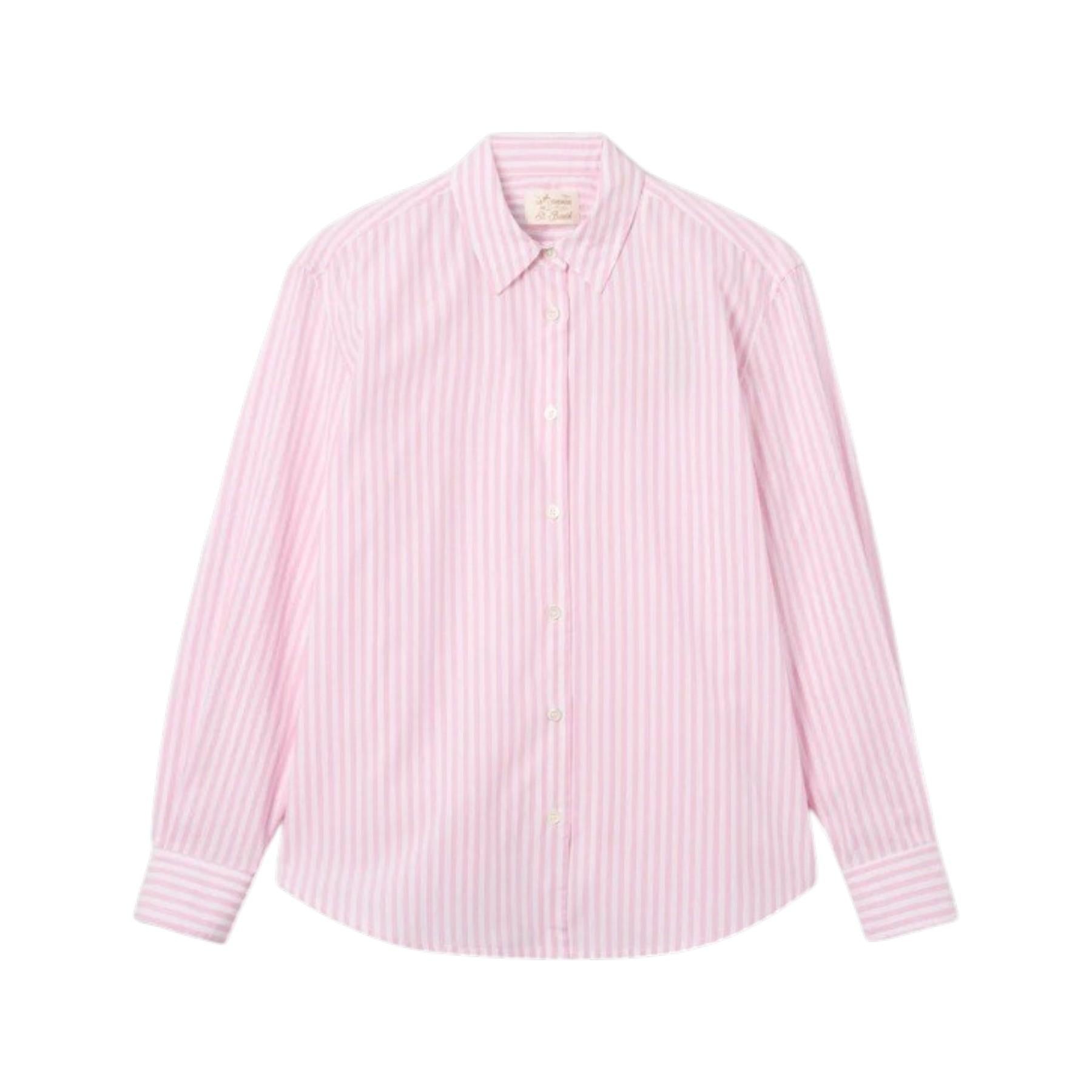 MC2 SAINT BARTH Camicia MC2 SAINT BARTH donna MDH001 00723L 21 Meredith Cotton Stripe a righe rosa con ricamo Saint Barth Rosa <BR/> MDH00100723L 21