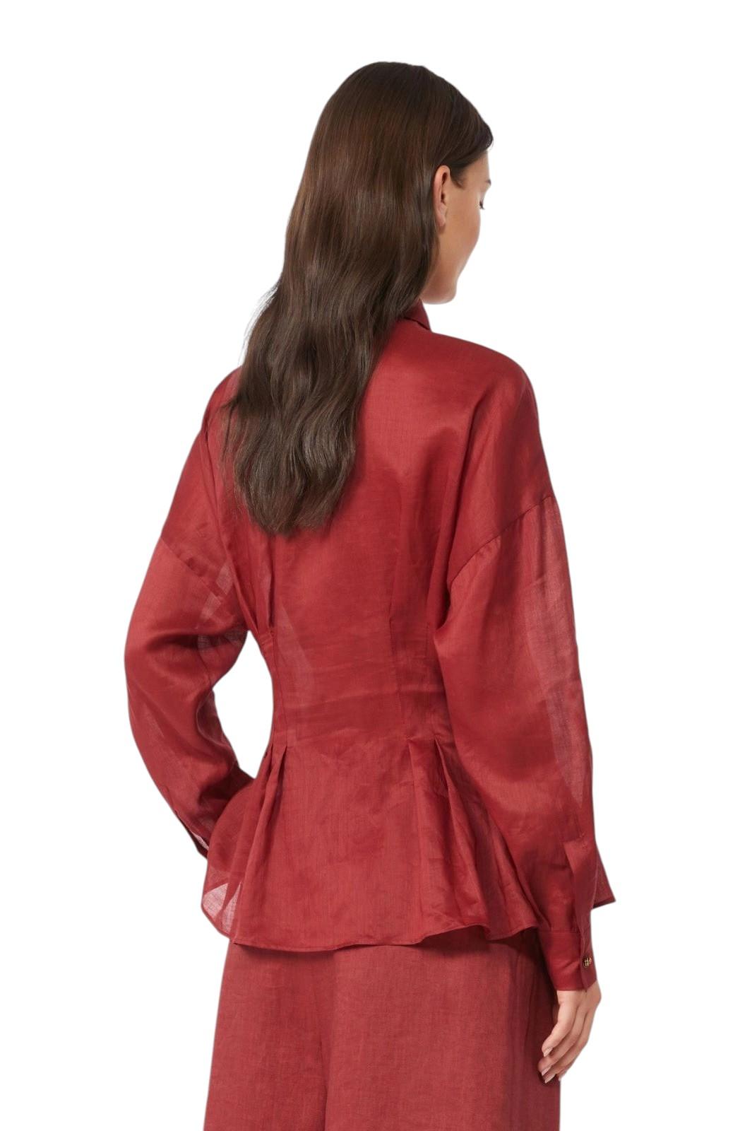 STUDIO Camicia Studio donna 2616111042600 066 Ora in tela ramié Mattone rosso<BR/> 2616111042600 066
