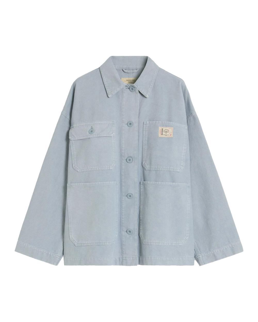 WEEKEND Giacca WEEKEND donna ALBUM 2615041101600 Azzurra canvas linea ampia colletto a camicia tasche 2615041101600 002