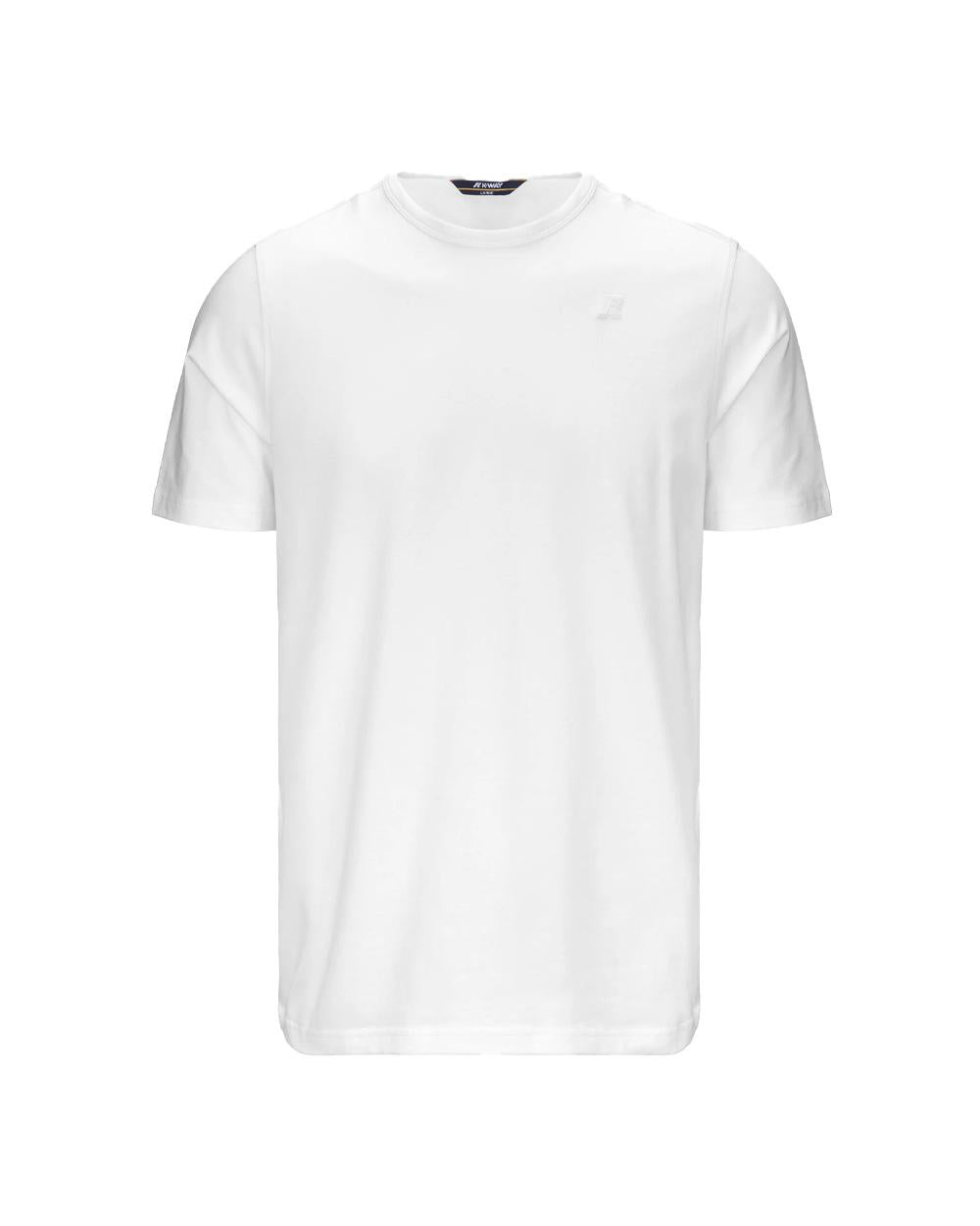 K-WAY T-shirt K-WAY uomo K71349W ADAME LIGHT STRETCH JERSEY Bianca fitting slim logo cotone<BR/> K71349W 001