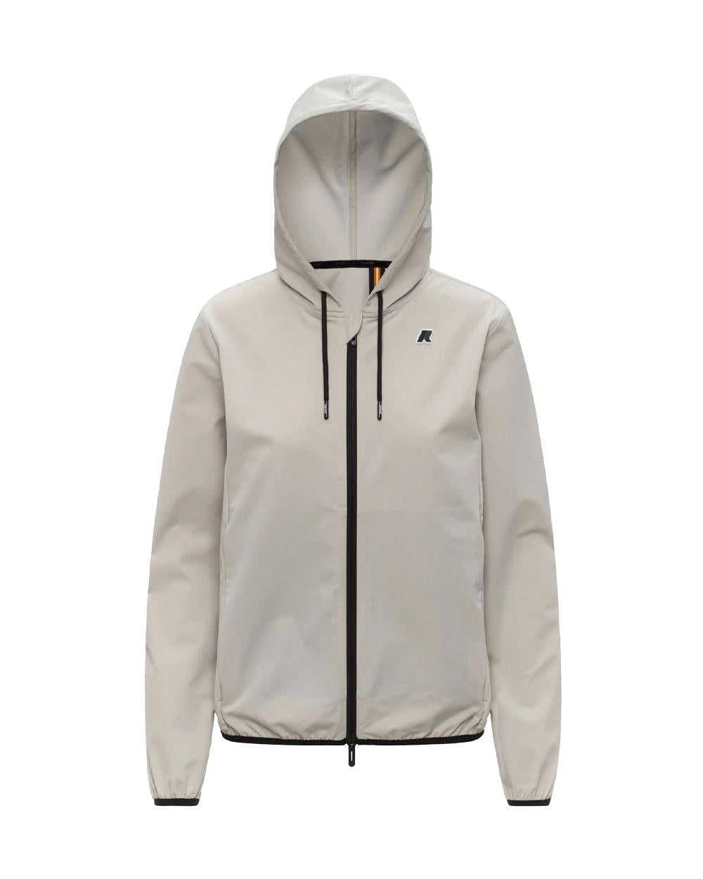K-WAY Felpa K-WAY donna K5138FW JOURNEER TRAVEL Beige cappuccio coulisse zip tasche logo K5138FW 634
