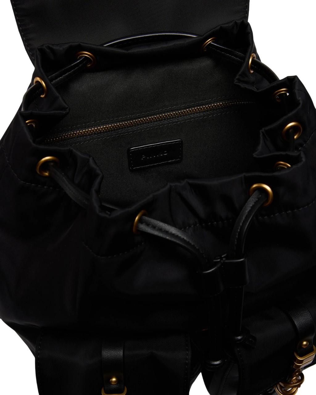 PINKO Zaino Pinko donna 106051A358Z 99Q classic medio in nylon Nero <BR/> 106051A358 Z99Q