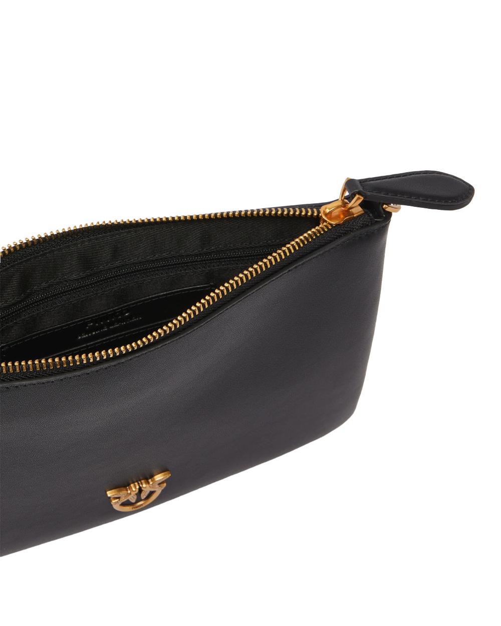 PINKO Borsa PINKO donna FLAT CLASSIC 100455A0F1 Nera chiusura zip pelle tracolla 100455A0F1 Z99Q