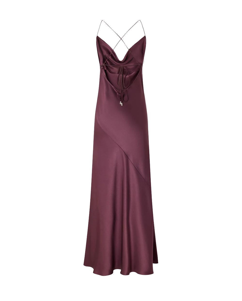 PINKO Abito Pinko donna 106587A1Y5 Farro bordeaux slipdress lungo satin <BR/><BR/> 106587A1Y5 R57