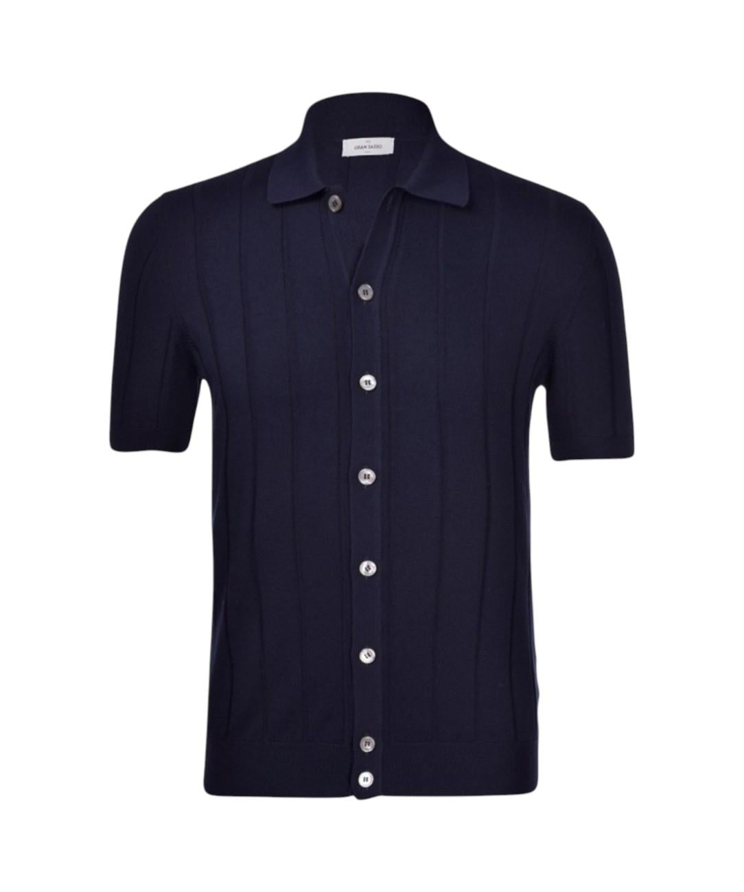 GRAN SASSO Maglia Gran Sasso uomo 5714320634 598 Fresh Cotton a coste Blu<BR/> 5714320634 598