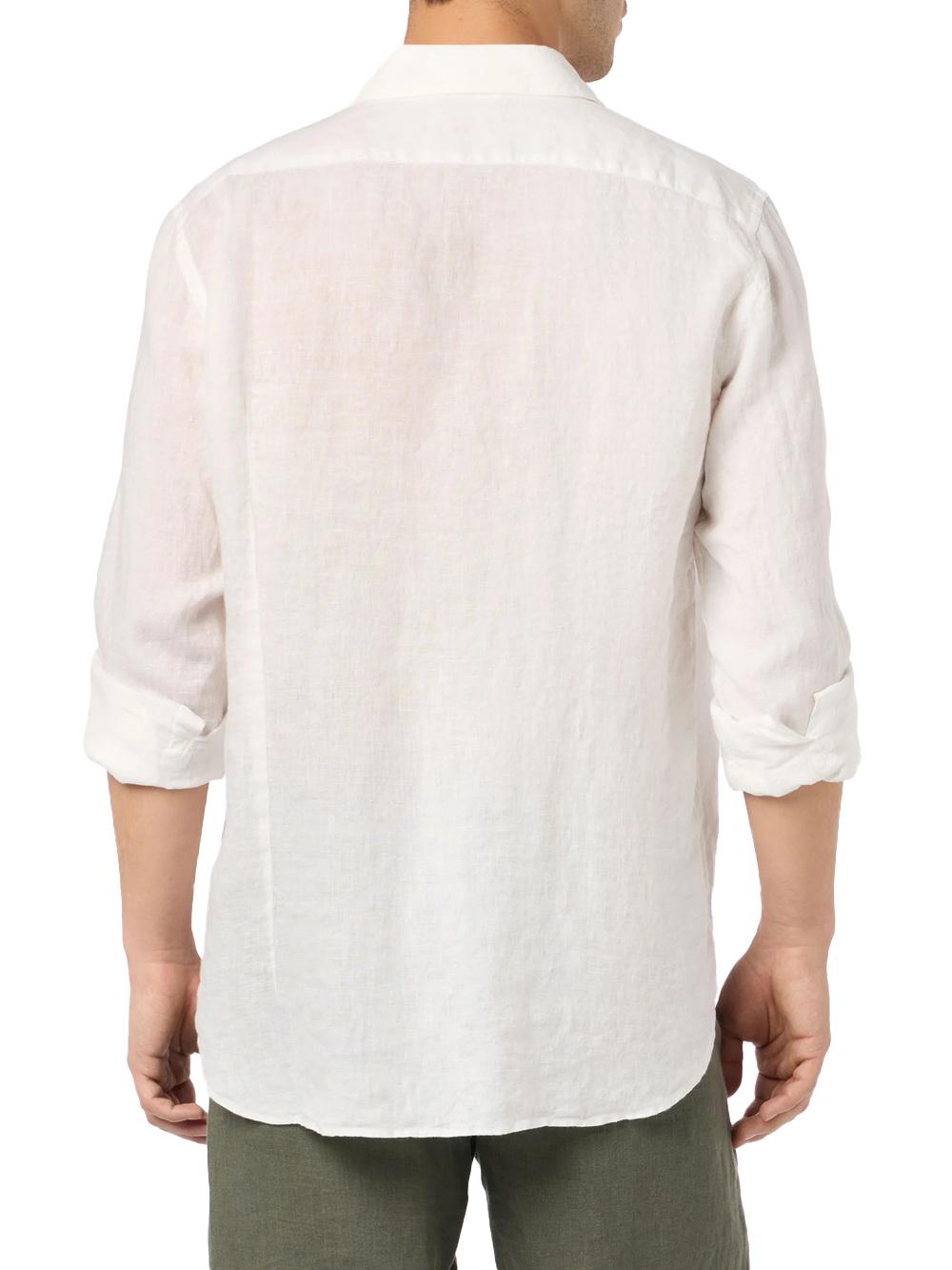 MC2 SAINT BARTH Camicia MC2 Saint Barth uomo PAMPLONA01896H01 Bianca lino maniche lunghe colletto francese PAMPLONA01896H 01