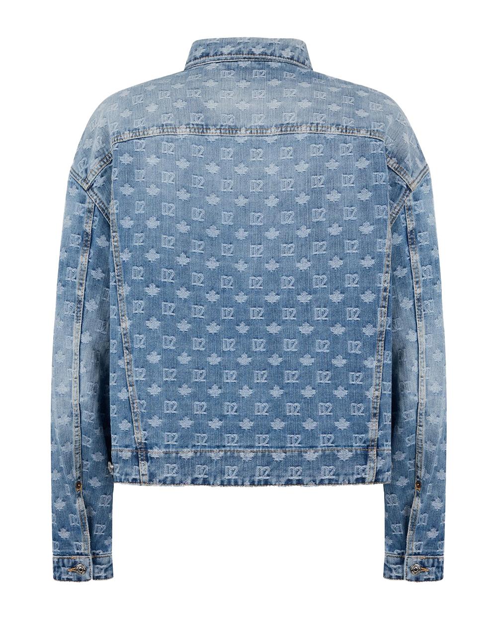 DSQUARED2 Giubbino DSQUARED2 uomo S74AM1687D30023 Denim cotone effetto vintage tasche taschimnii logo monogram all over S74AM1687D30023 470