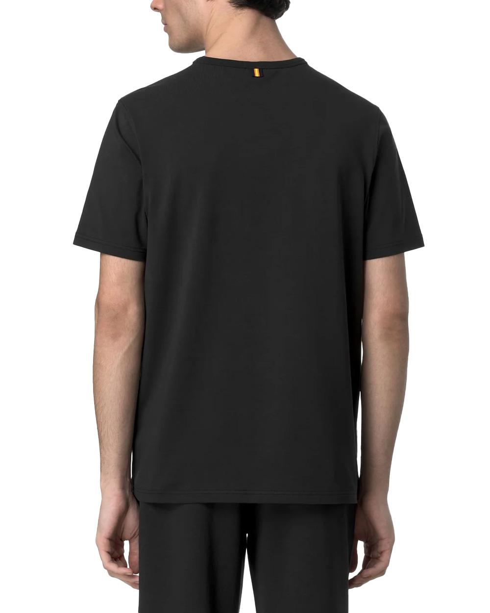 K-WAY T-shirt K-WAY uomo K71349W ADAME LIGHT STRETCH JERSEY Nera fitting slim logo cotone K71349W USY