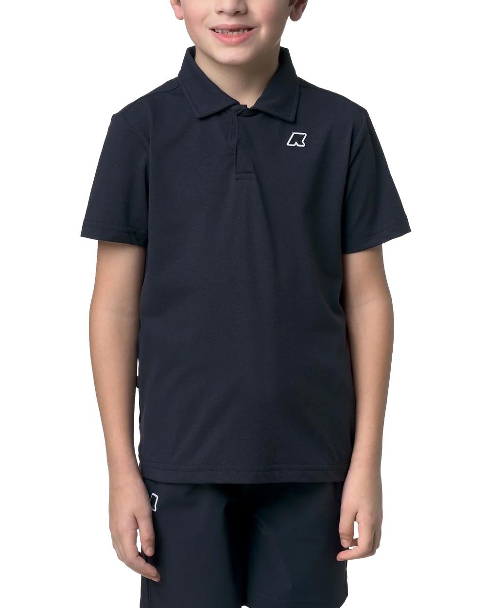 K-WAY T-shirt K-WAY bambino K7134LWR P. DECOUVRIR TRAVEL Blu cotone antipiega due bottoni logo K7134LWR K89