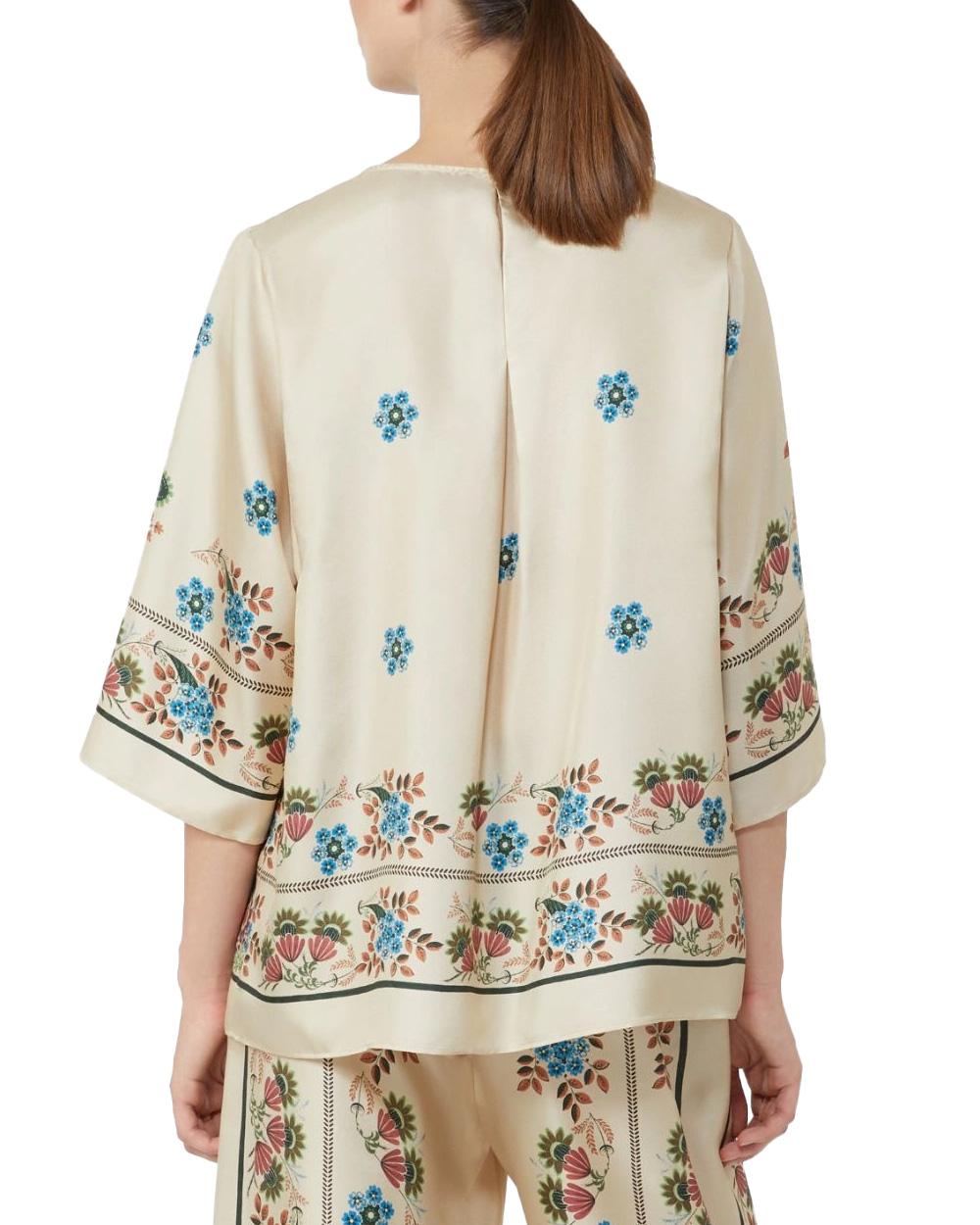 WEEKEND Blusa WEEKEND donna SAMBA 2615111062600 Avorio svasata twill seta girocollo contropiega 2615111062600 001