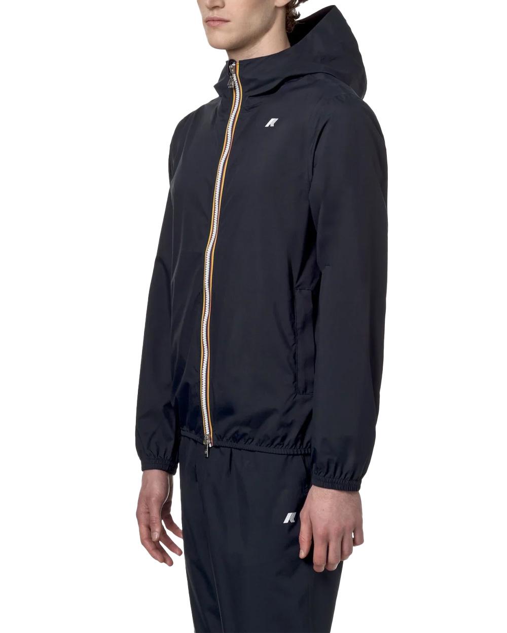 K-WAY Giubbino K-WAY uomo K5127QW JACK STRETCH DOT Blu cuciture cappuccio zip tasche slim K5127QW K89
