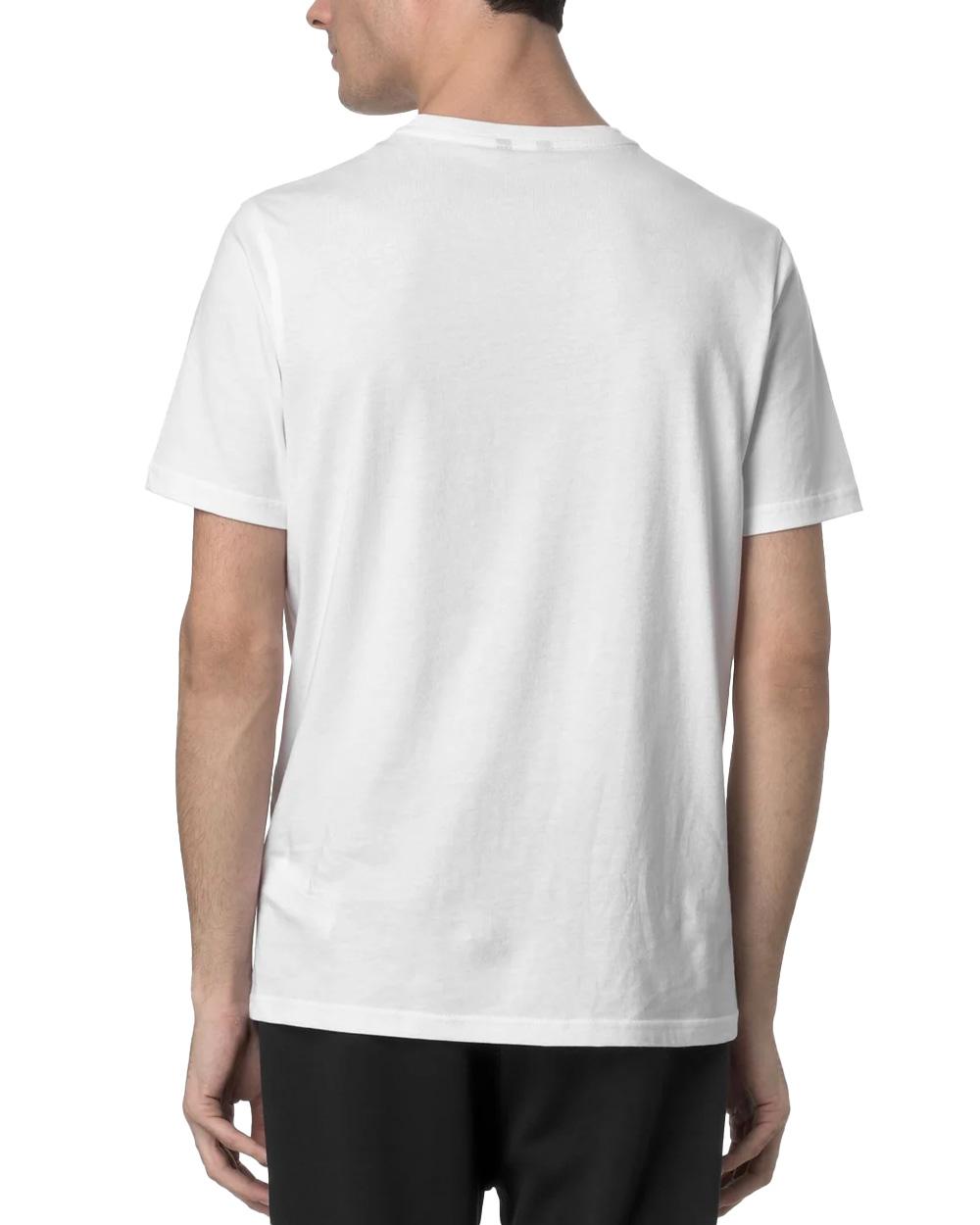 K-WAY T-shirt K-WAY uomo K7125UW ODOM JERSEY SLIM Bianco logo silicone maniche corte cotone K7125UW 001