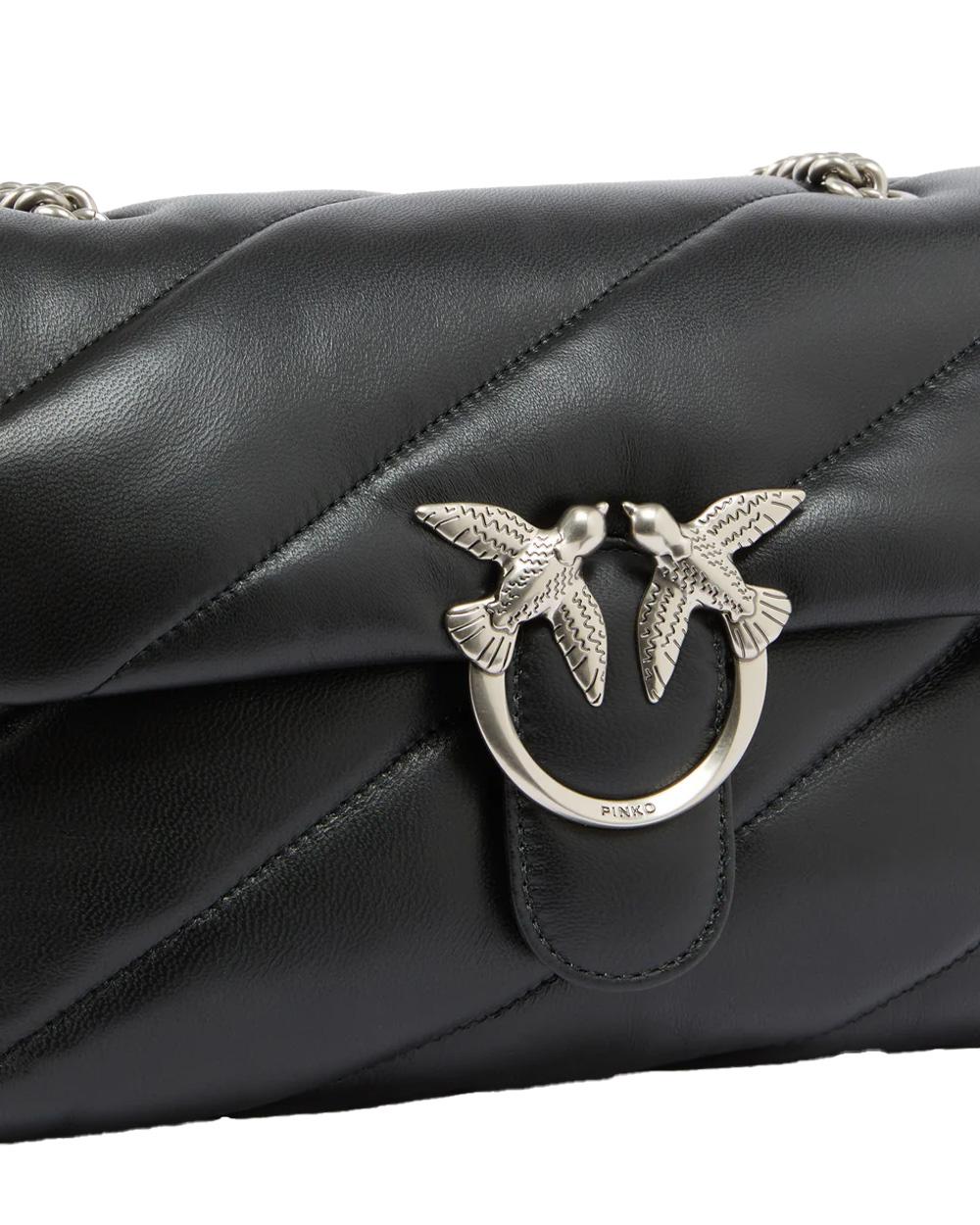 PINKO Borsa PINKO donna CLASSIC LOVE BAG PUFF 100038A0F2 Nera nappa pelle trapuntatura tracolla argento 100038A0F2 Z99O