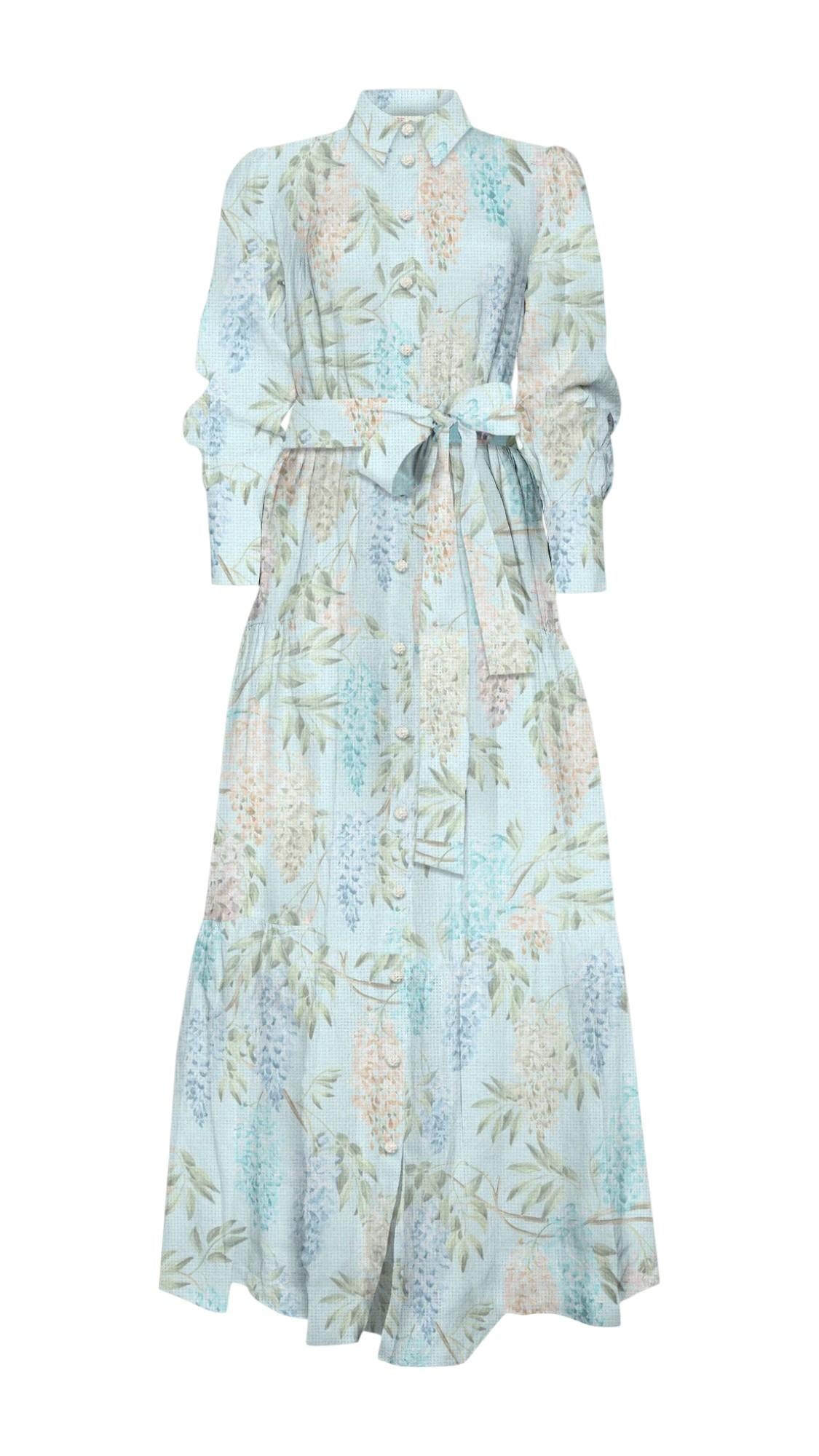 MC2 SAINT BARTH Abito MC2 SAINT BARTH donna JNS0001 09000L 56 Jensen Linen Wisteria floreale Verde acqua<BR/> JNS000109000L 56