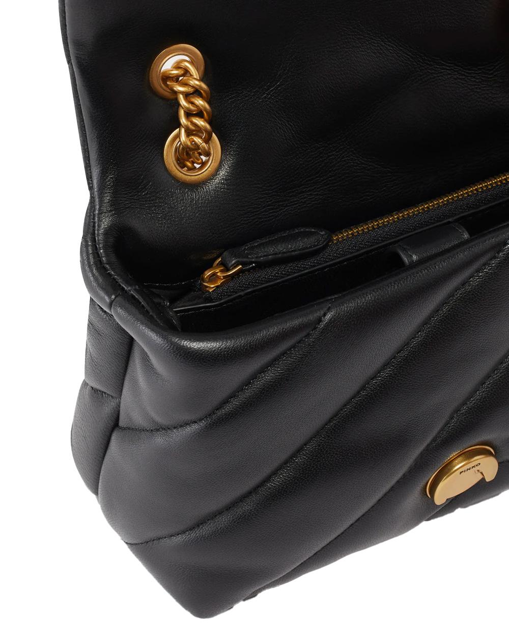 PINKO Borsa PINKO donna MINI LOVE BAG PUFF 100039A0F2 Nera nappa pelle trapuntatura tracolla oro 100039A0F2 Z99Q
