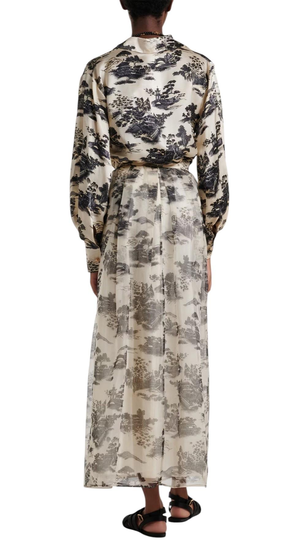 STUDIO Gonna Studio donna 2616101034600 002 Sabbia in organza di seta stampata Crema<BR/> 2616101034600 002
