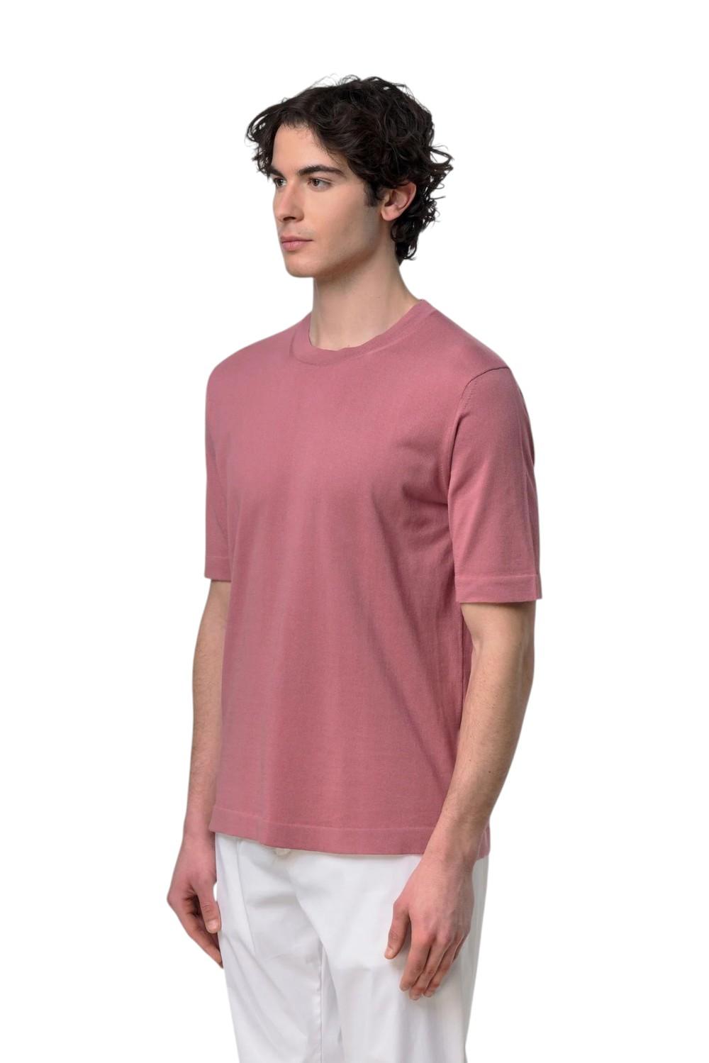 K-WAY T-shirt K-WAY uomo K4126SW1 WH7 Combe in cotone rasato anti-pilling Rosa K4126SW WH7