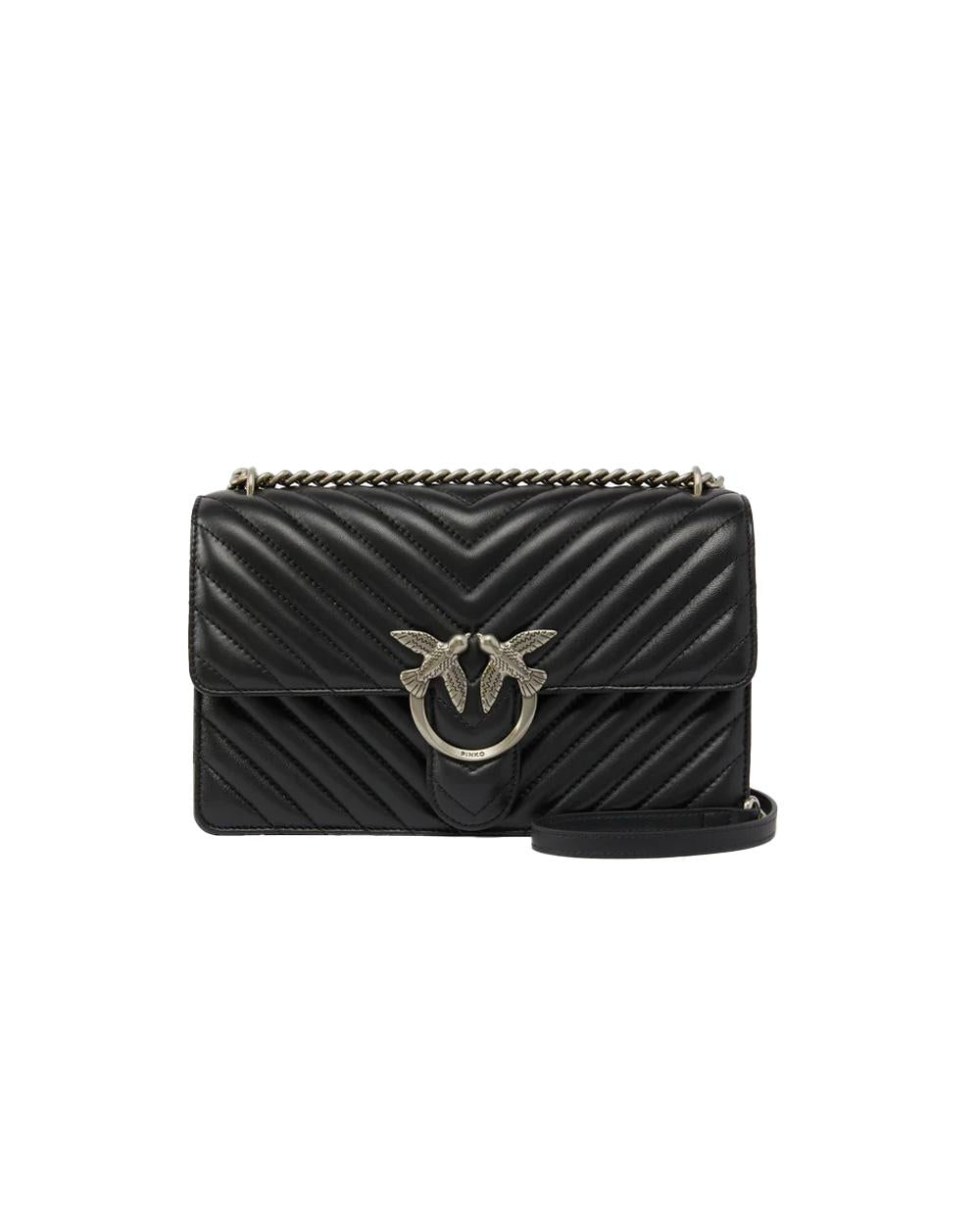PINKO Borsa PINKO donna LOVE ONE CLASSIC DC 100941A0GK Nera argento pelle tracolla nappa trapuntata 100941A0GK Z99O