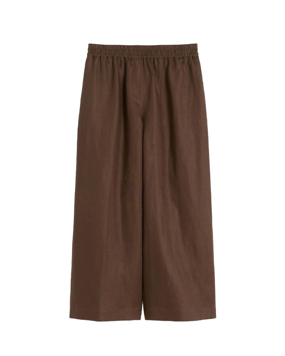 WEEKEND Pantalone WEEKEND donna FELINO 2615131042600 Cioccolato regular gamba larga tasche sfoderato lino<BR/> 2615131042600 037