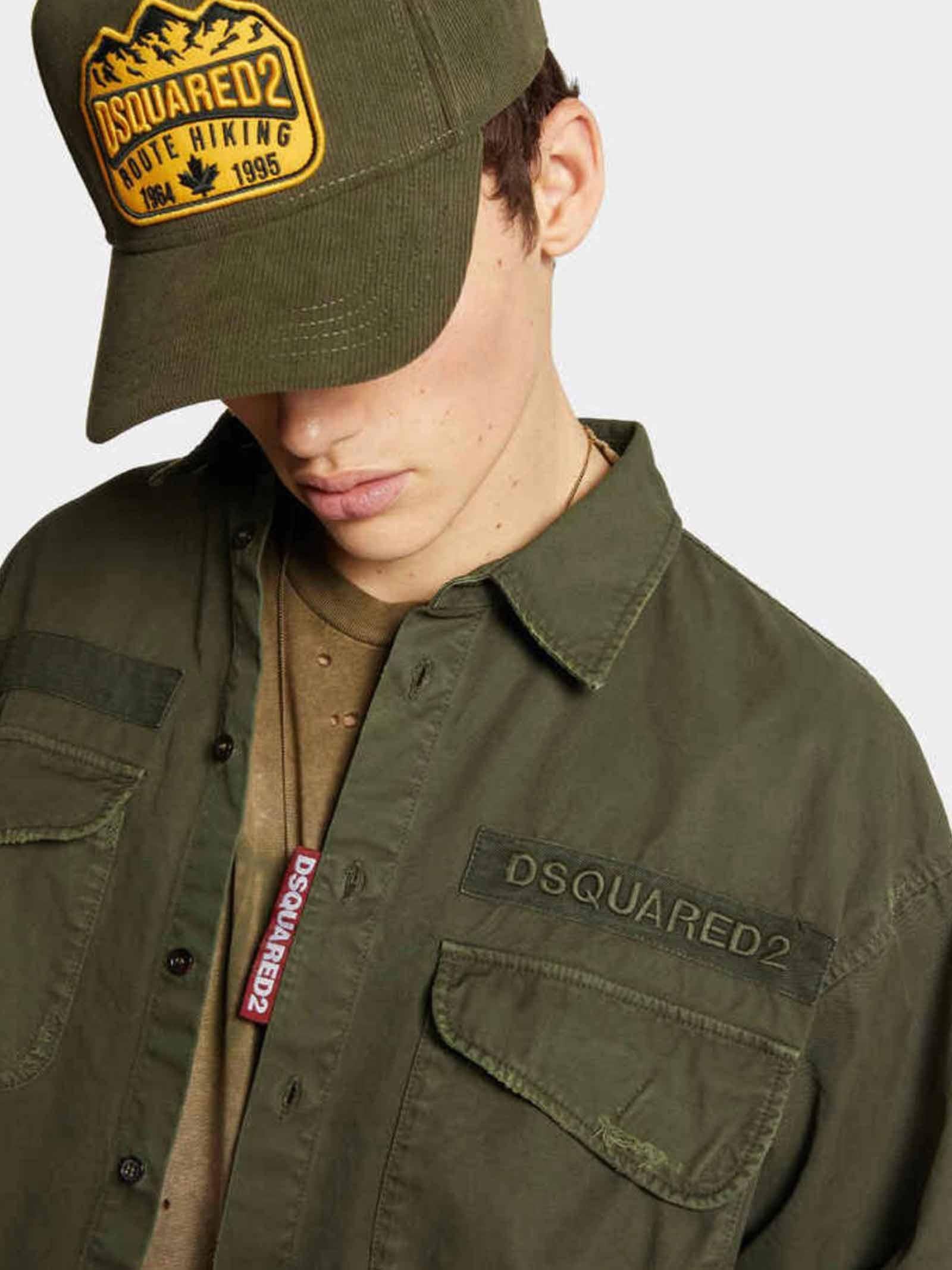 DSQUARED2 CAMICIA VERDE MILITARE dsquared 2 con tasconi S74DM0875S78205 695